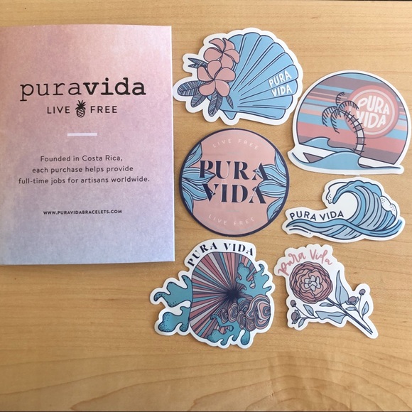 Pura Vida Accessories - Pura Vida Sticker Set of 6 Beach Summer Theme